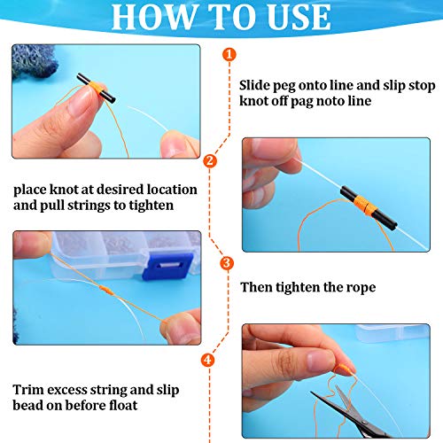 100 Pieces Fishing Bobber Float Stops Bobber Stop String Knots with