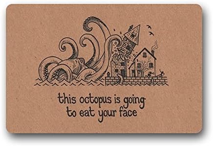 Heymats Funny Octopus Doormat Outdoors/Indoor Machine Washable Home Floor Mats Rugs 23.6 x 15.7 Inches