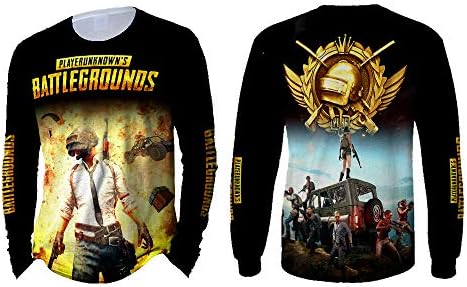 PUBG Mobile Men's Women All Over Print Casual Long Sleeve Tee Shirts