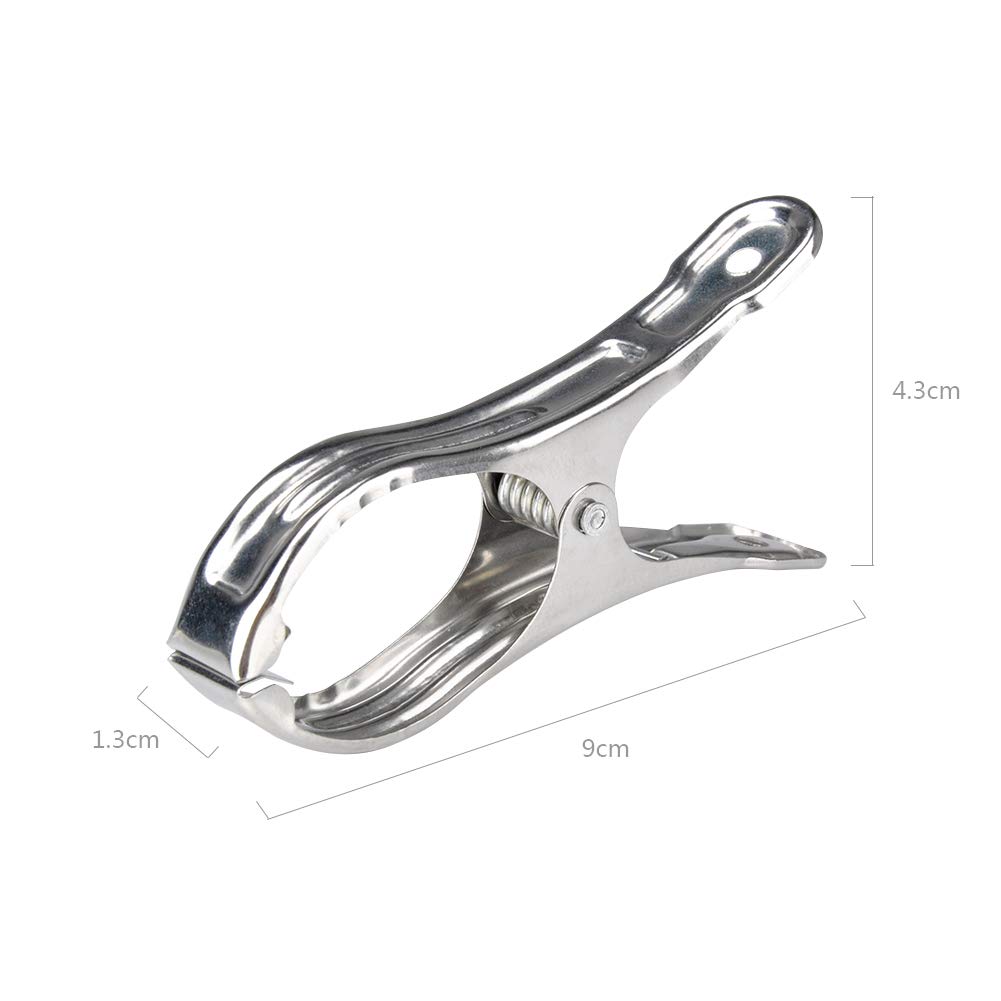 Imagine 10pcs 9cm Stainless Steel Clips Spring Clips Big Clips Windproof Clothespins for Underwear,Socks,Quilts,Clothes,Pants,Shirts