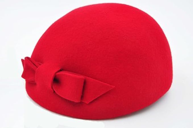 Amazon ウール 100 ベレー帽 リボン クラシカル 上品 レッド ベレー帽 通販