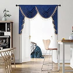 ELKCA Thick Chenille Window Curtains Valance for