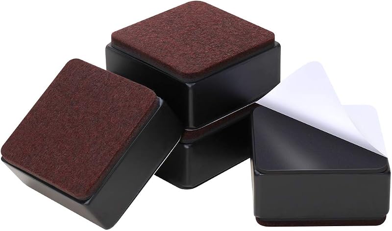 Ezprotekt 1.2in Lift Furniture Risers 4 Pack Carbon Steel Bed Risers 20,000 lb