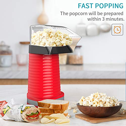 Fast Hot Air Popcorn Popper With Top Cover,Electric Popcorn Maker