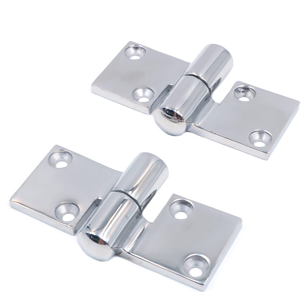 2X ZONADAH 316 Marine Stainless Steel Casting Hinges,90mmX37mm, Door Hinges for Fishing Boat, Yacht, RV, Folding Table, Cabinet, Wardrobe