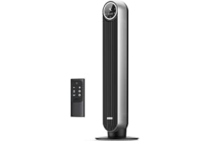 Dreo Bladeless Tower Fan - 25ft/s, 4 Speeds, 4 Modes, 90° Oscillation, 8H Timer, Ultra Quiet for Bedroom, Indoors, Silver (Nomad One)