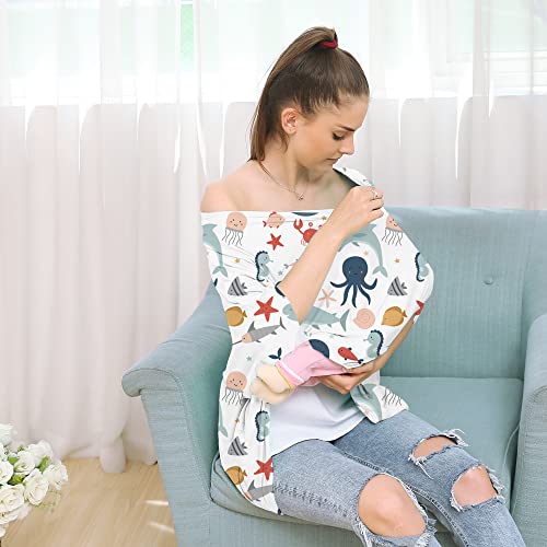 Carseat Cover Boy and Girls Multiuse Nursing Car Seat Canopy Cover