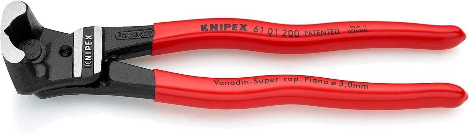 KNIPEX Bolt End Cutting Nipper High Lever Transmission Self-Service Card with Plastic Coating 200 mm, 61 01 200 SB