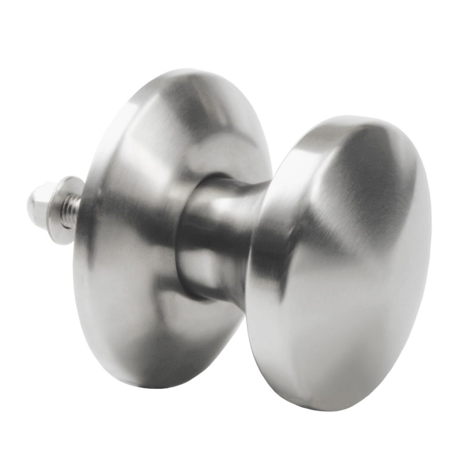 Amig - Fixed Door Knob | Stainless Steel | Classic Round Design | Easy Installation | Ideal for Interior Doors | Ergonomic Grip | Compatible with Any Decor, Mate, Edelstahl