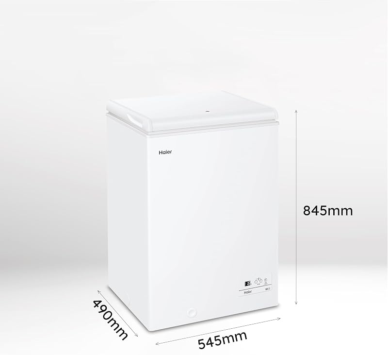 Chest Series 3 HCE100E, congelador horizontal de baú, capacidade 97 l, W 54,5 cm, função congelação rápida, 1 cesto metálico, ecrã digital, interior em alumínio texturizado, pega integrada, branco