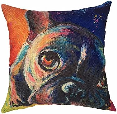 BOKOLI Home Décor Sofa Cushion Cover Cute Animal Pillow Cover Throw Pillow Case (18" X 18", Dog #1)