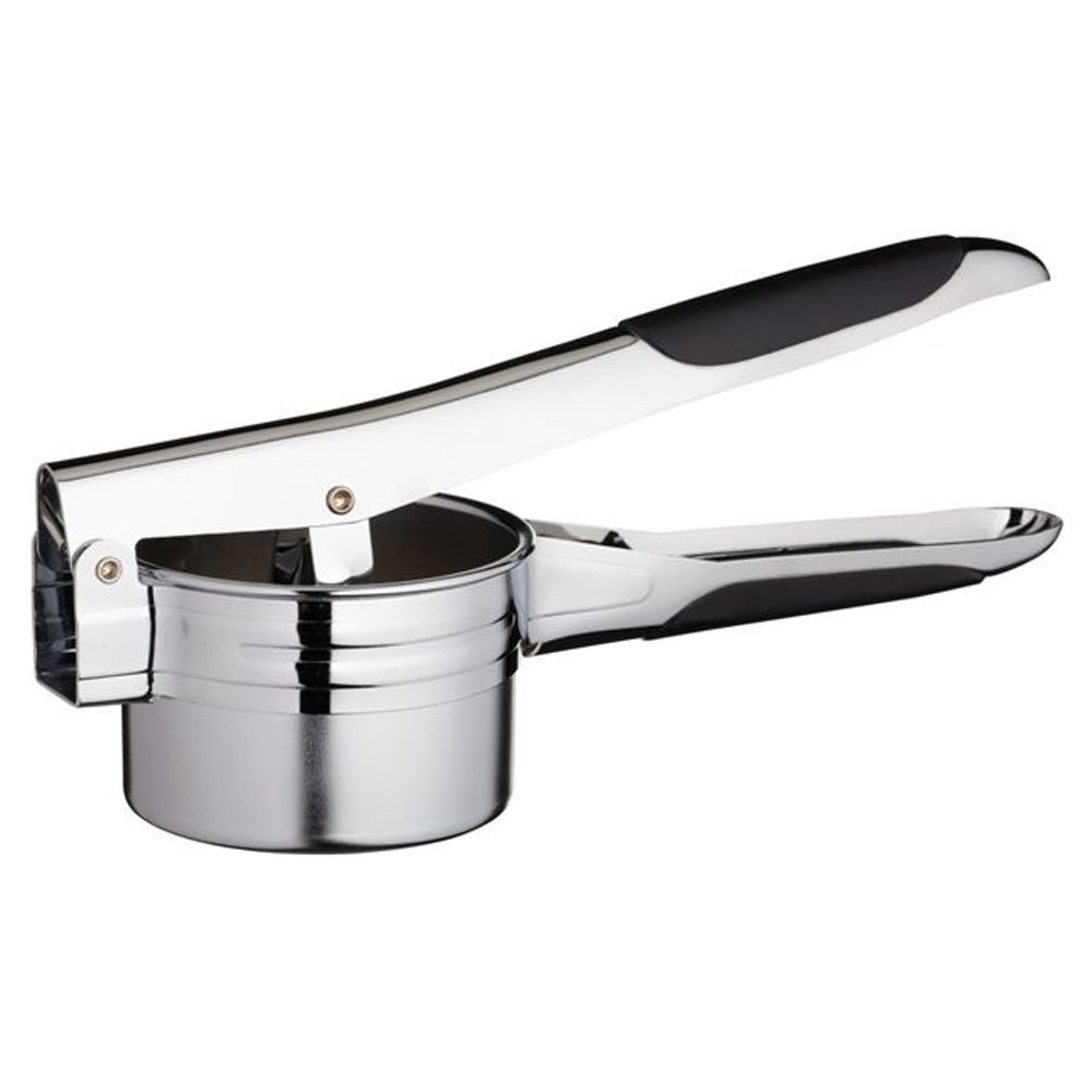 KitchenCraft Chrome-Plated Potato Ricer / Purée Maker with 2 ricing discs, Chrome finish