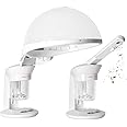 QUEESALN Hair Steamer, 2 in 1 Hair and Face Steamer for Natural Hair with UV Ozone, Hair Humidifier Moisturising Hydration System Sprayer for Personal Care Use at Home Salon and Salon SPA White