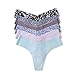 DOBREVA Women's 6 Pack Invisible Seamless Soft Low Rise Thong Bikini Hipster