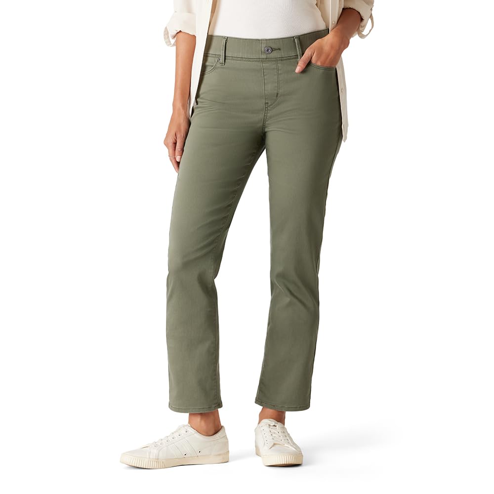 Photo 1 of Levi Strauss Signature Gold Women's Totally Shaping Ultimate Pull-On Ankle Straight Jean Mid-Rise Stretch Denim (Also Available in Plus), (New) Olive Night, 8 Regular