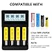 Universal 18650 Battery Charger, LCD Display Speed Batteries Charger with 4 Bay Discharge Function for Rechargeable 3.6/3.7v Li-ion 18650 26650 18350 17670 18700 21700 20700 RCR123 Batteries