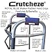 Crutcheze Walker Padded Hand Grip Covers Premium Designed in USA Moisture Wicking, Comfort, Fashion, Washable - Walker Handle Cushion - Mobility Aid Accessories (Blue)