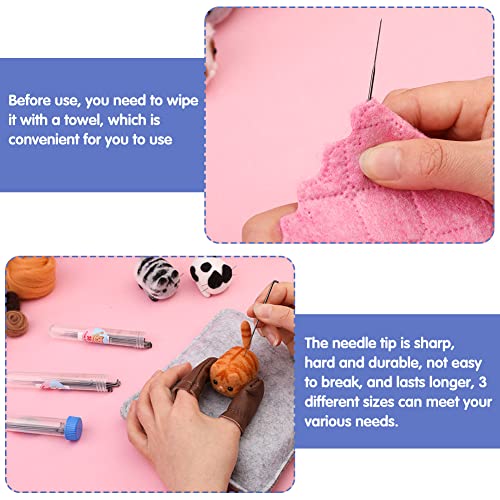 UOOU Needle Felting Beginners Kit with Storage Box, Needle Felting Supplies with 24 Pcs Felting