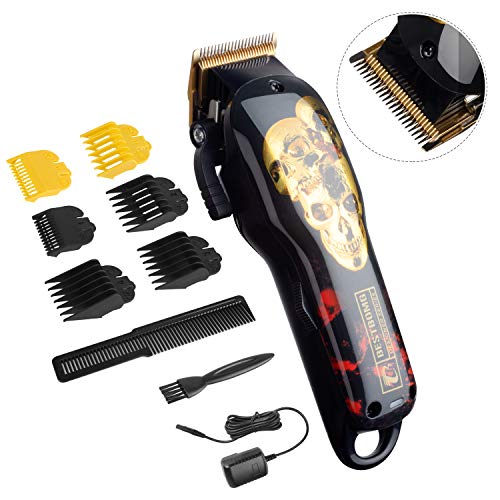 Cordless Hair Trimmer, BESTBOMG Professional Hair Clippers Beard Trimmer for Men Haircut Kit Rechargeable Barber Electric Shavers Hair Removal Tools with 2000mAh Li-Ion,6pcs Guide Combs