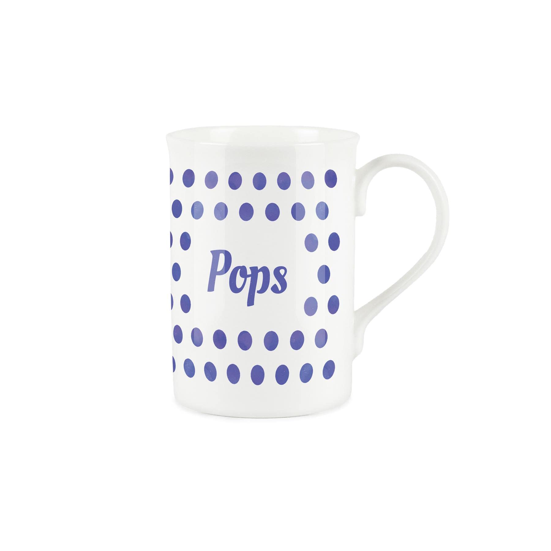 Purely Home Indigo Polka Dots Spots Pops Mug - Fine Bone China Gift/Present Mug for Pops Grandpa Grandad