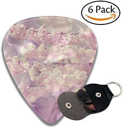 Plectrum Celluloid Guitar Picks Cherry Bloom 0.46 Mm 0.71 Mm 0.96 Mm For Electric Guitar Acoustic Guitar Mandolin Bass 6 Pack