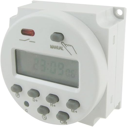 Brain.com Timer Digitale PROGRAMMABILE 12V 12 Volt Guida DIN per Caccia Nautica E Solare TEMPORIZZATORE