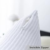 Home Brilliant Off White Cushion Covers 45x45 cm Pack of 2 Textured Corduroy view 4