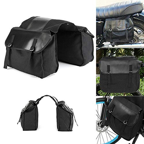 Zqasales Motorcycle Synthetic Leather 2-Strap Saddlebag Tool Bag Heavy-Duty Waterproof Motorcycle Side Saddlebags Saddle Bag Panniers - Thumbnail 2