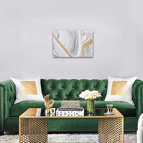 SUMGAR Abstract Wall Art Bedroom Modern Pictures Gold Framed Paintings