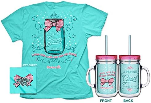 Womens Mason Jar T-shirt in Mason Jar Tumbler Gift Box Set For Her Size Medium