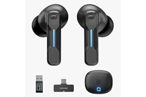 Middle Rabbit SW5 2.4G Wireless Gaming Earbuds with Mic, 20ms Ultra-Low Latency, USB-C Dongle & Bluetooth 5.4 Dual-Mode Headp