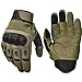 REEBOW TACTICAL Army Military Hard Knuckle Tactical Combat Full Finger Gloves, Medium, Army Green