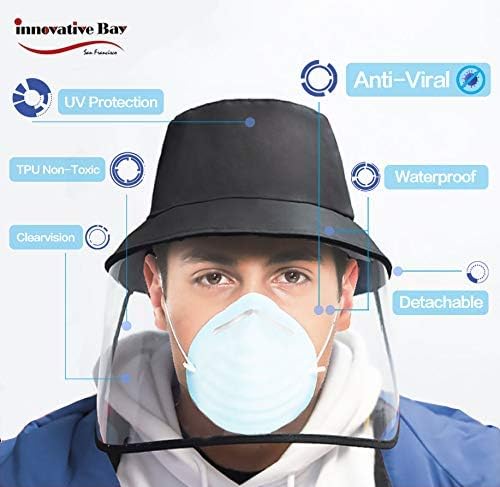 Detachable Anti Spitting Protective Hat Face Fisherman Hat Anti Splash Safety Mask Facial Cover Windproof Dustproof Face Protection Anti Drool Saliva Isolation Anti UV