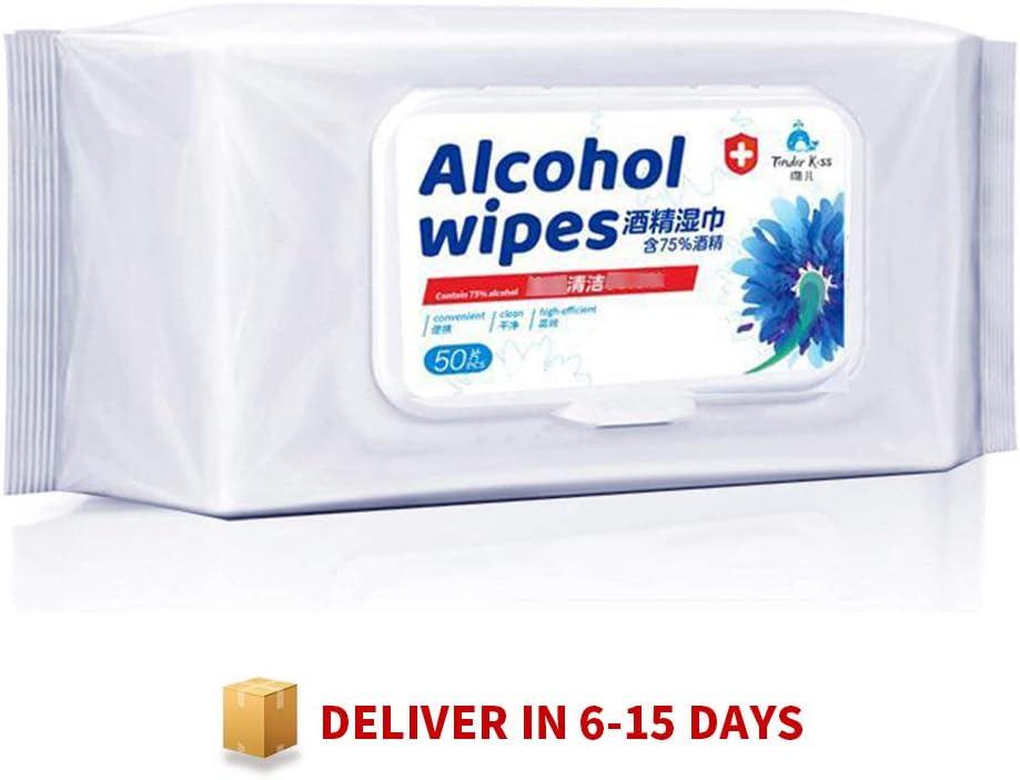 Kocuos Wet Wipes 50 Count, Large Wet Wipes (8"x6"), Daily Cleaning for Hand Home House Travel Office Electronics School