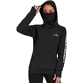 BASSDASH Women’s Fleece Fishing Hoodie with Neck Gaiter Water Resistant Performance Hiking Sweatshirt Pullover