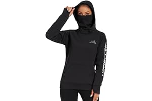BASSDASH Women’s Fleece Fishing Hoodie with Neck Gaiter Water Resistant Performance Hiking Sweatshirt Pullover