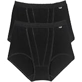 Sloggi 2 Pack Control Maxi High Waisted Cotton Underwear For Women or Lady White Cheeky Ladies Panties Briefs Knickers Pants