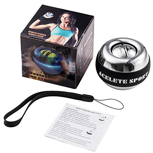 ACELETE Auto-Start 2.0 Power Ball Wrist Trainer Ball Forearm Exerciser Wrist Strengthener Workout Toy Spinner Gyro Ball with LED Lights