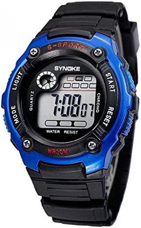 Water Resistant Digital Electronic Military Outdoor Wrist Sport Watch For Age 7-15 Years Old Blue