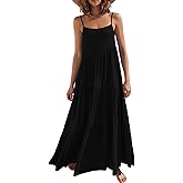 ANRABESS Women Summer Casual Loose Sleeveless Sundress Spaghetti Strap Flowy Boho Linen Beach Vacation Maxi Long Dress