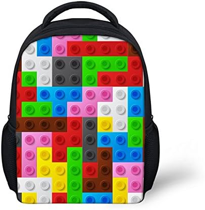 Sannovo Block Design Small School Bag for Kindergarten Toddler Baby Pre-k Backpack
