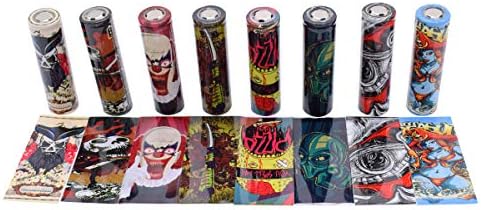 18650 Darkness Series Battery Protective Wraps Cover, Sleeves Heat Shrink PVC Tubing Tubes 100% Authentic Pre Cut Shrink Film 8 Styles Replacement Cover Skin (24pcs)