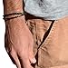 Handmade Leather Bracelets by Karma Leather: Vintage Infinity Wrap Style Leather Wristband For Men & Women - With Durable, Extra Strong Stainless Steel Clasp Braided Leather Cuff Bracelet, 16.5 Inches Long (Black)