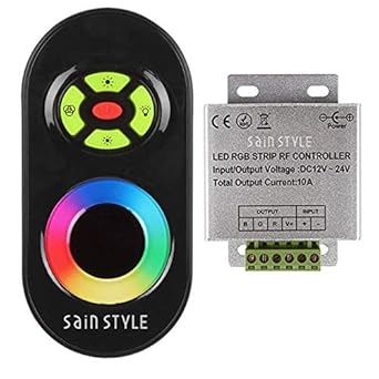 FUT-042 433M LED IR/RF LED RGB Strip Controller mit Fernbedienung Touch-Funktion 12V *Schwarz*