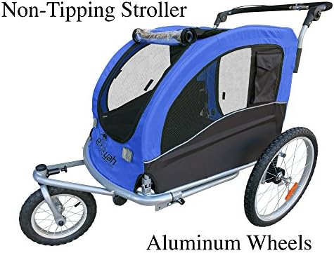 Large Pet Dog Stroller and Bike Bicycle Trailer with Suspension (Blue)