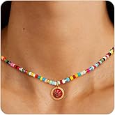 Jesvo Valentines Day Gifts for Her - Softball/Soccer/Volleyball/Basketball/Football Colorful Beaded Necklace Gifts for Girls Women, Sport Accessories Pendant Jewelry 14+2 Inches