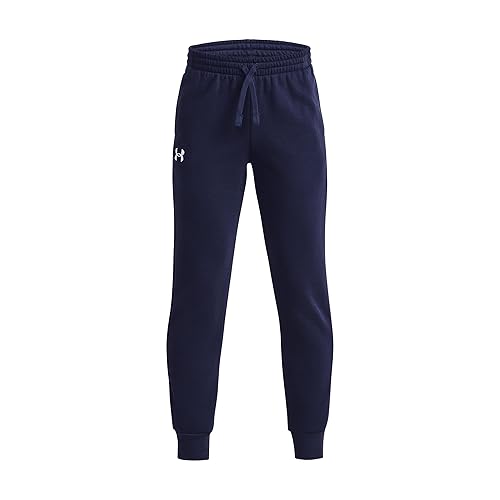 Under Armour Boys Rival Fleece Joggers, (410) Midnight Navy / / White, X-Large