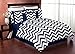 Sweet Jojo Designs Navy Blue and White Chevron Collection Zig Zag Window Valance