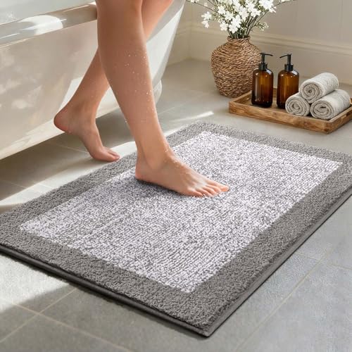 simpWalnut Large Bathroom Rug Light Grey Bath Mat