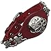5 Skull Bracelet Mens Womens Genuine Leather Cuff Gothic Style Fashion Devil Design （Multicolor）